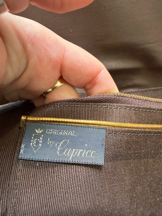 Caprise Snake-Print Scalloped Shoulder Bag in Brown and Tan - Picture 6 of 6